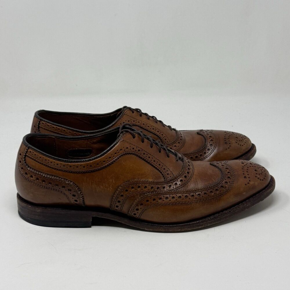 Allen Edmonds McAllister Wingtip Oxford Shoes Mens 8.5 D Brown Calfskin Leather